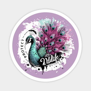 Protect Wildlife - Peacock Magnet